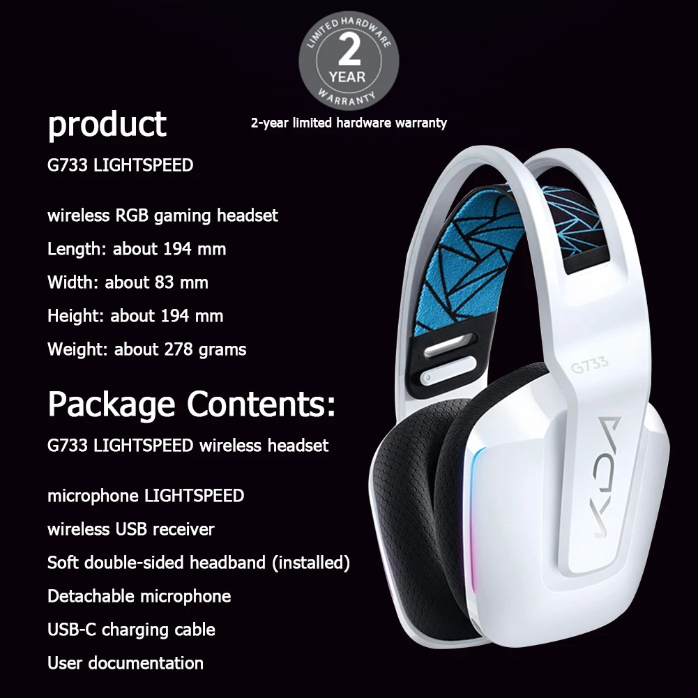 Logitech G733 Wireless Headphone Rechargeable DTS X2.0 7.1 Surround Sound LIGHTSPEED Gaming Headset KDA Limited Edition Earphone
Logitech G733 Wireless Headphone Rechargeable DTS X2.0 7.1 Surround Sound LIGHTSPEED Gaming Headset KDA Limited Edition Earphone
