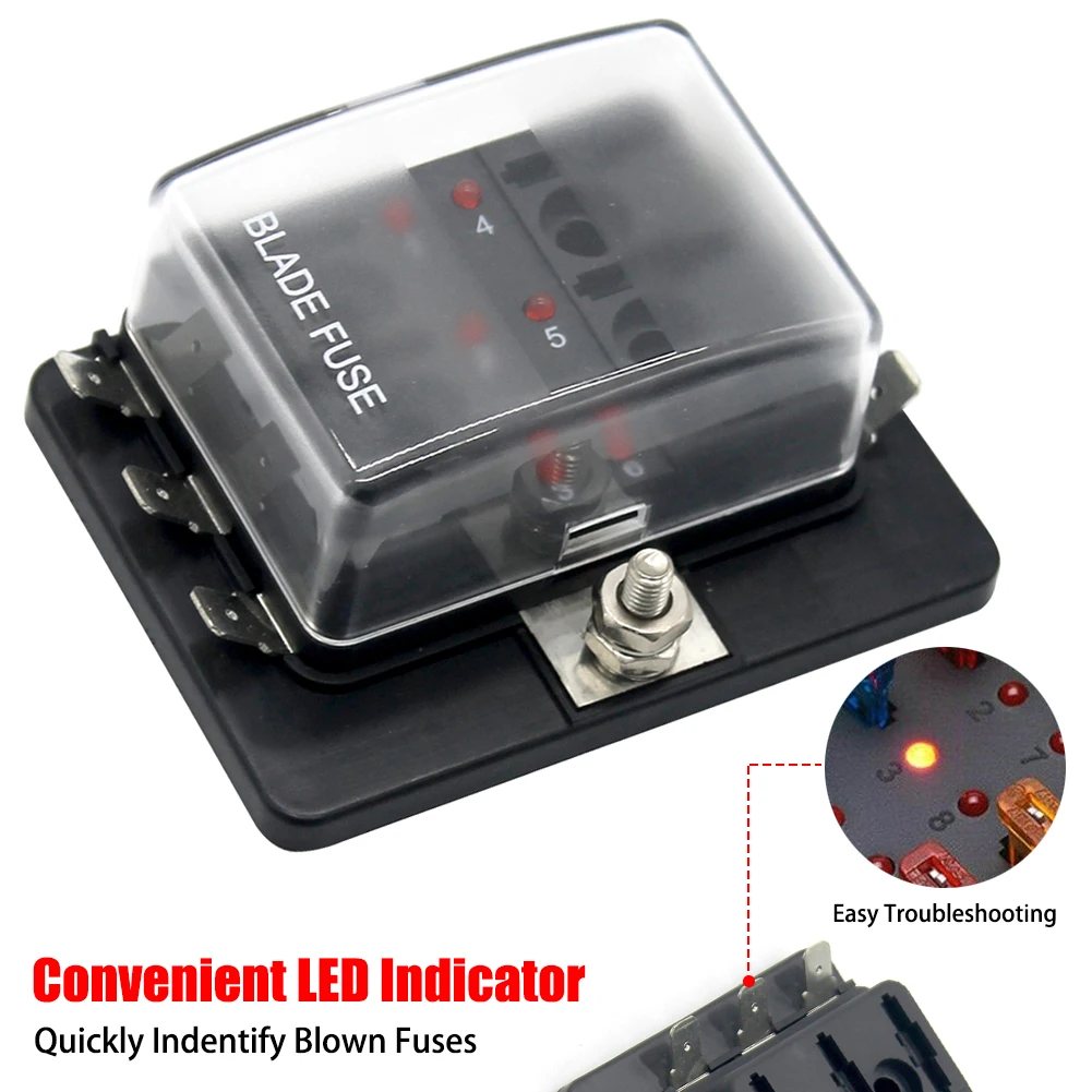 1pcs 6 Way DC 12V 24V Car Power Circuit Auto Cut Blade Fuse Box Holder Block Panel Board ATC ATO Fuse Holder
1pcs 6 Way DC 12V 24V Car Power Circuit Auto Cut Blade Fuse Box Holder Block Panel Board ATC ATO Fuse Holder