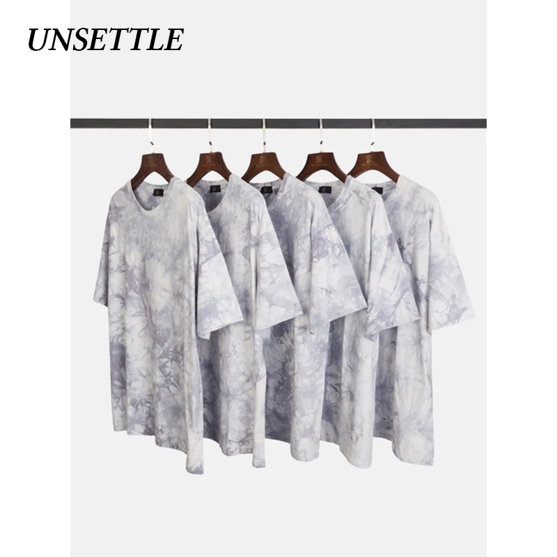 UNSETTLE 2020SS Harajuku Мужская/Женская футболка в стиле хип хоп уличная с краской для