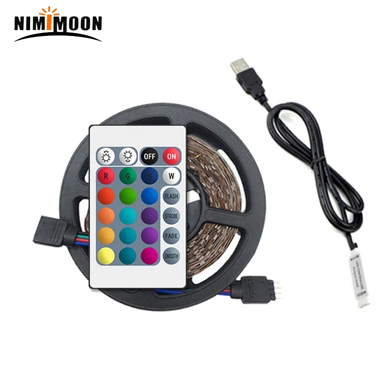 Светодиодная лента USB Гибкая RGB/белая/теплая белая 2835 SMD для телевизора компьютера