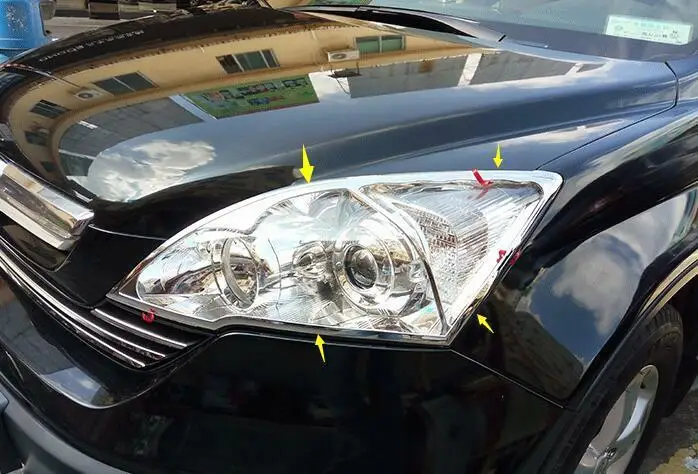 Для Honda CRV 2007 2008 2009 2010 2011 ABS Хромированная передняя фара Крышка лампы рамка отделка