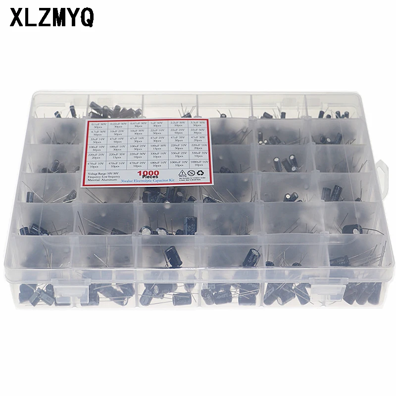 1000pcs 0.1uF 50V-1000uF 16V Capacitors 4.7UF 10UF 22UF 33UF 47UF Electrolytic Capacitor Assortment Box Kit Diy Electronic Pack
1000pcs 0.1uF 50V-1000uF 16V Capacitors 4.7UF 10UF 22UF 33UF 47UF Electrolytic Capacitor Assortment Box Kit Diy Electronic Pack