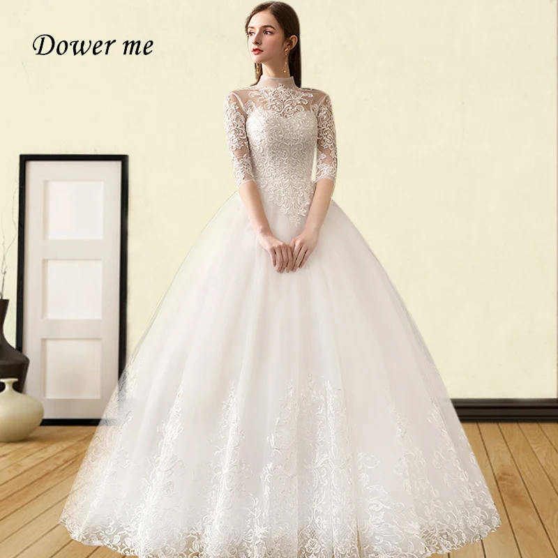 Embroidery Wedding Dress GR758 Elegant Stand Collar Wedding Dresses Plus Size Wedding Gowns For Women Half Sleeve Bridal Gowns
Embroidery Wedding Dress GR758 Elegant Stand Collar Wedding Dresses Plus Size Wedding Gowns For Women Half Sleeve Bridal Gowns