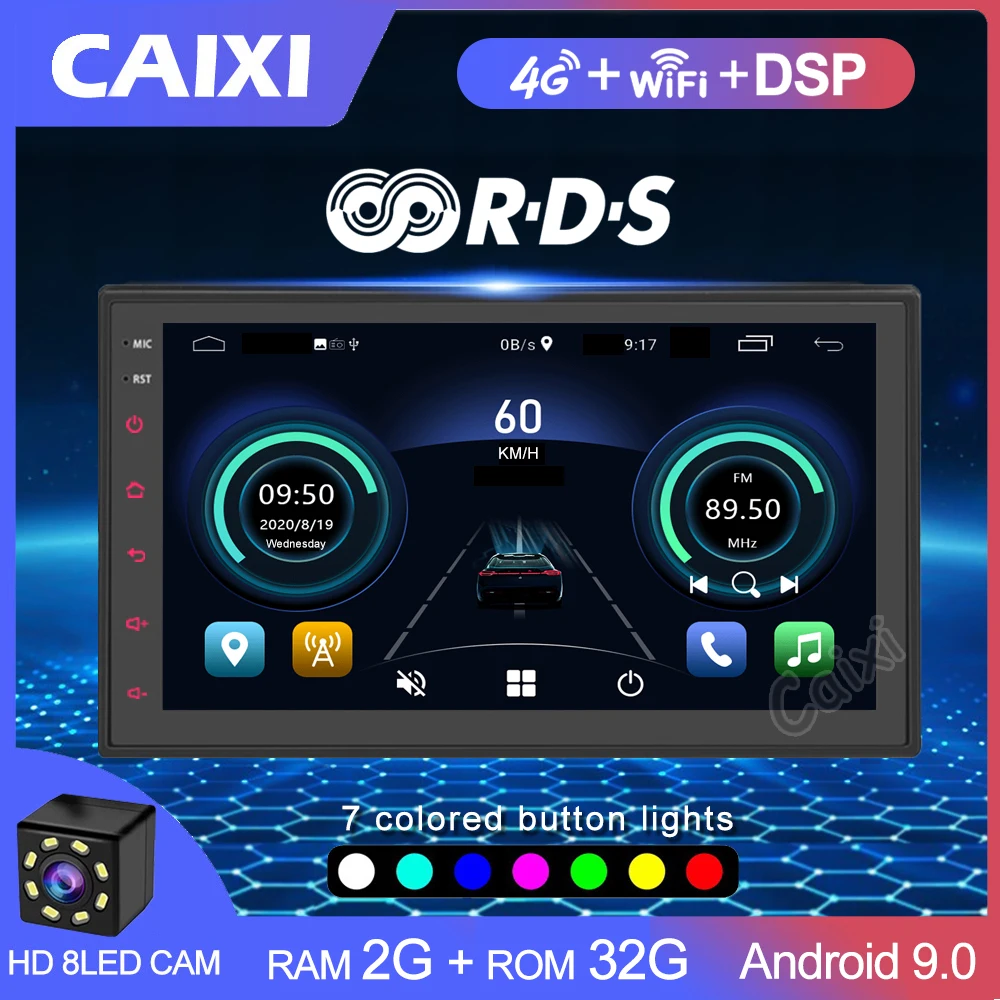 Автомобильный мультимедийный видеоплеер 2 Din Android 9 0 ОЗУ Гб радио GPS для Toyota Nissan