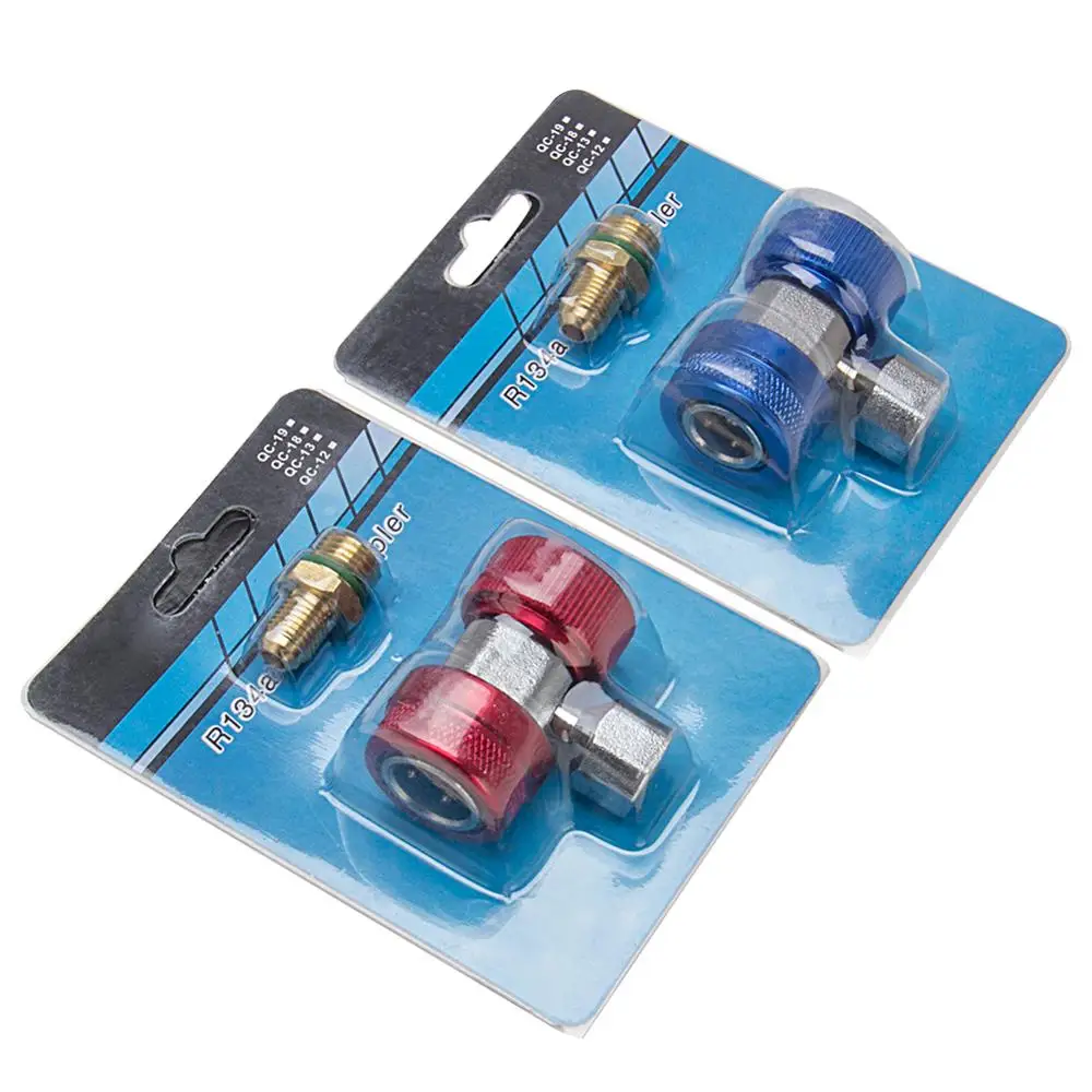 2 Pcs R134a High & Low Quick Couplers Adapters A/C HVAC Manifold Gauge Connector Set
2 Pcs R134a High & Low Quick Couplers Adapters A/C HVAC Manifold Gauge Connector Set