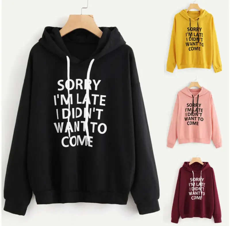 Ladies Women's Hoodie Sweatshirt Letter Print Long Sleeve Pullover Jumper Tops Unisex Letter Printed Loose Top Hoodies Clothing
Ladies Women's Hoodie Sweatshirt Letter Print Long Sleeve Pullover Jumper Tops Unisex Letter Printed Loose Top Hoodies Clothing