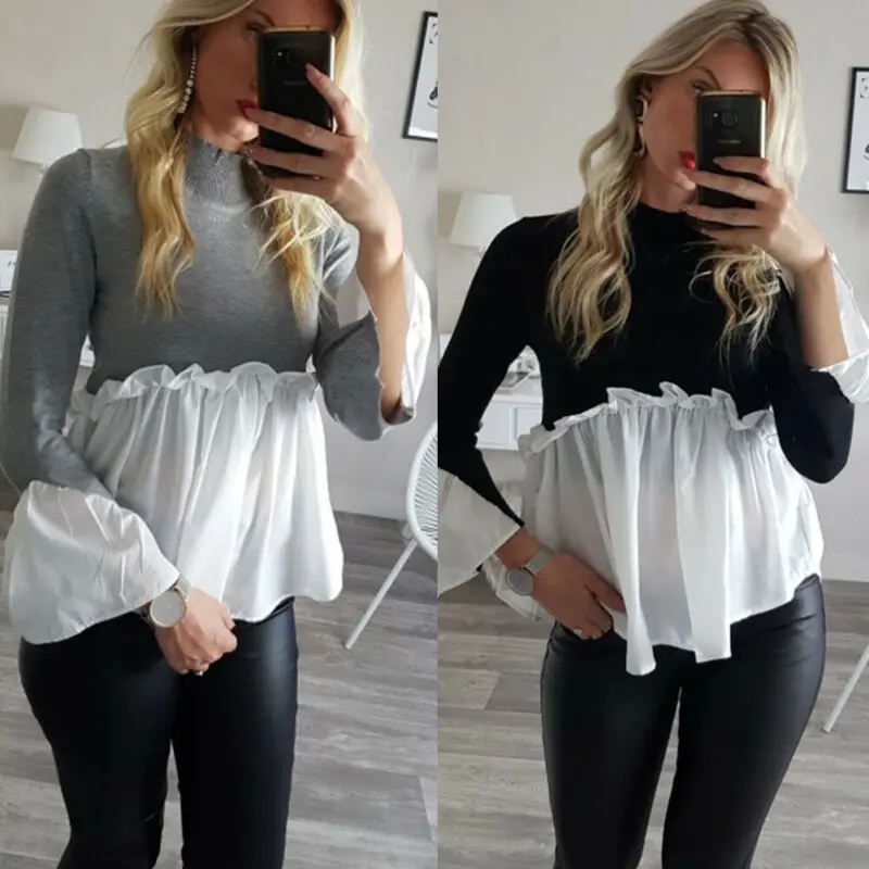 Goocheer Womens Tunic Shirt Autumn Winter Elegant Patchwork Casual O Neck Long Sleeve Ruffles Blouse Shirts Streetwear Clothing
Goocheer Womens Tunic Shirt Autumn Winter Elegant Patchwork Casual O Neck Long Sleeve Ruffles Blouse Shirts Streetwear Clothing