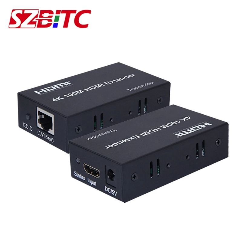 SZBITC 4K 100 м HDMI удлинитель конвертер над CAT 5e/6 6e UTP RJ45 LAN сетевая карта Ethernet кабель |