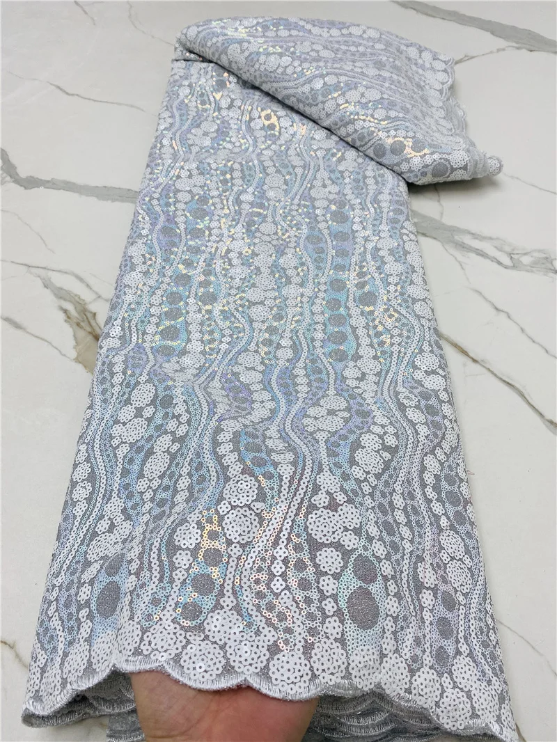 PGC White African Sequins Velvet Lace Fabric Luxury French Nigerian Lace Fabrics High Quality Wedding Dress Materia YA4641B-10
PGC White African Sequins Velvet Lace Fabric Luxury French Nigerian Lace Fabrics High Quality Wedding Dress Materia YA4641B-10