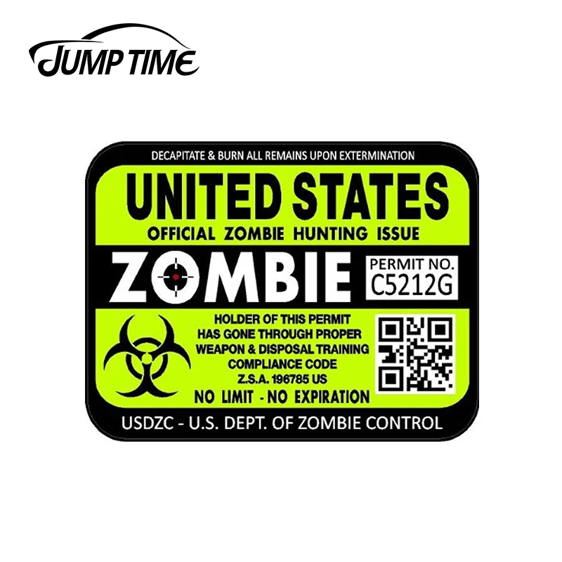 JumpTime 13 см x 9 зомби серии "Соединенных Штатов Америки" Охота лицензия на
