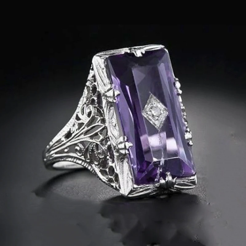 Fashion Big Large Purple Square Crystal Rhinestone Women Wedding Bridal Ring Luxury Engagement Party Anniversary Rings
Fashion Big Large Purple Square Crystal Rhinestone Women Wedding Bridal Ring Luxury Engagement Party Anniversary Rings