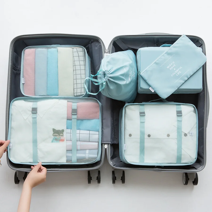 6 шт. набор органайзер для багажа путешествий сетчатый гардероба сумок Дорожная