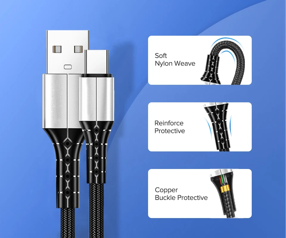 3A Super Fast Charge USB Type C Charger Cable for Huawei Xiaomi Iphone Samsung Quick Charge 3.0 USB C Charging Type-C Wire
3A Super Fast Charge USB Type C Charger Cable for Huawei Xiaomi Iphone Samsung Quick Charge 3.0 USB C Charging Type-C Wire
