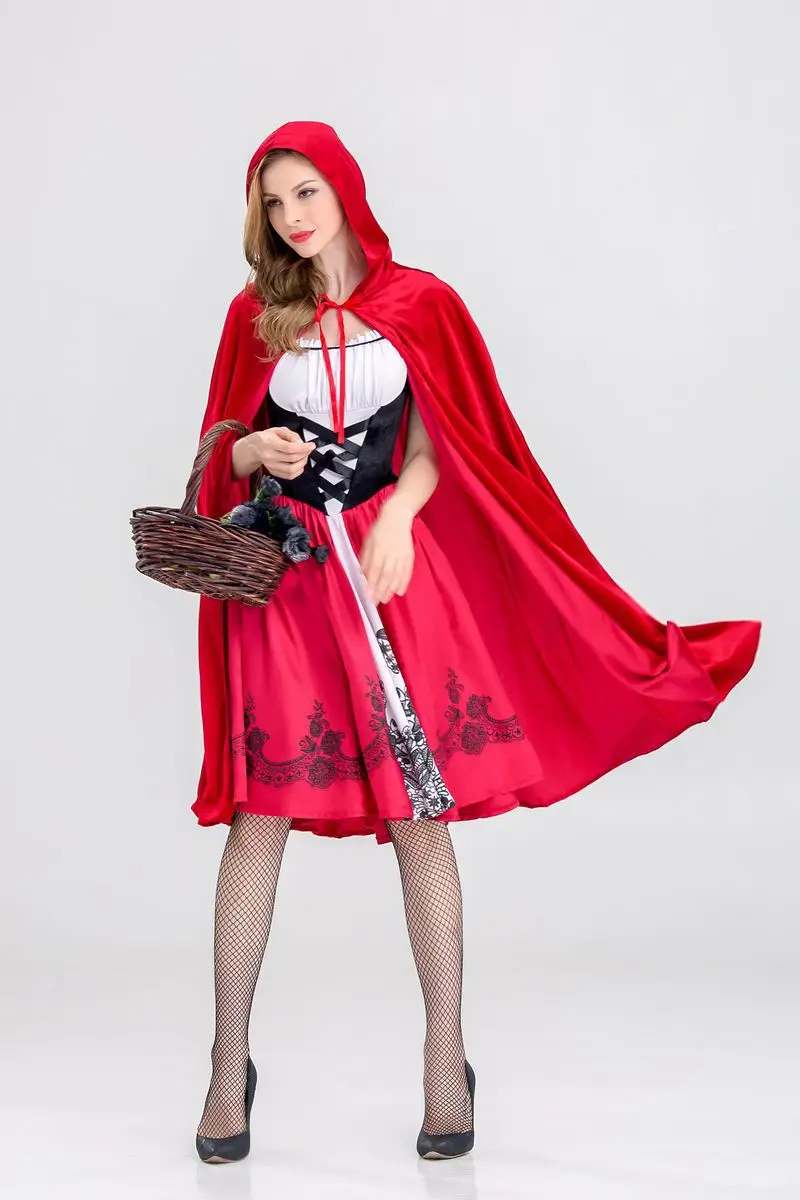 

GAMPORL Queen Fantasia Carnival Fairy Cosplay Costume Game Uniform Little Red Riding Hood Costume Fancy Dress Party Cape Outfit
