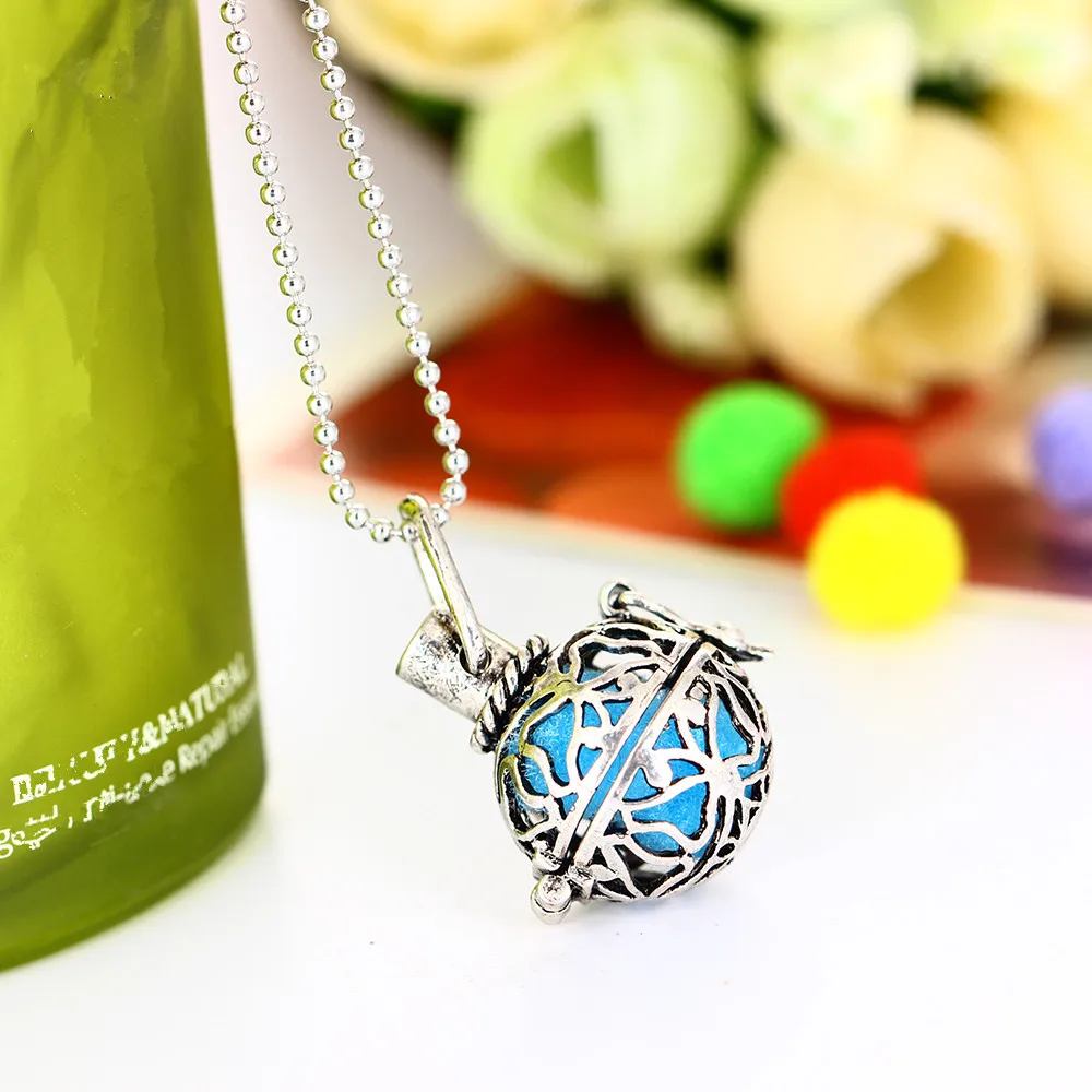 Ball Bola Cage Hollow Antique Vintage Locket Necklace Aromatherapy Essential Oil Diffuser Neutral Charm Jewelry | Украшения и