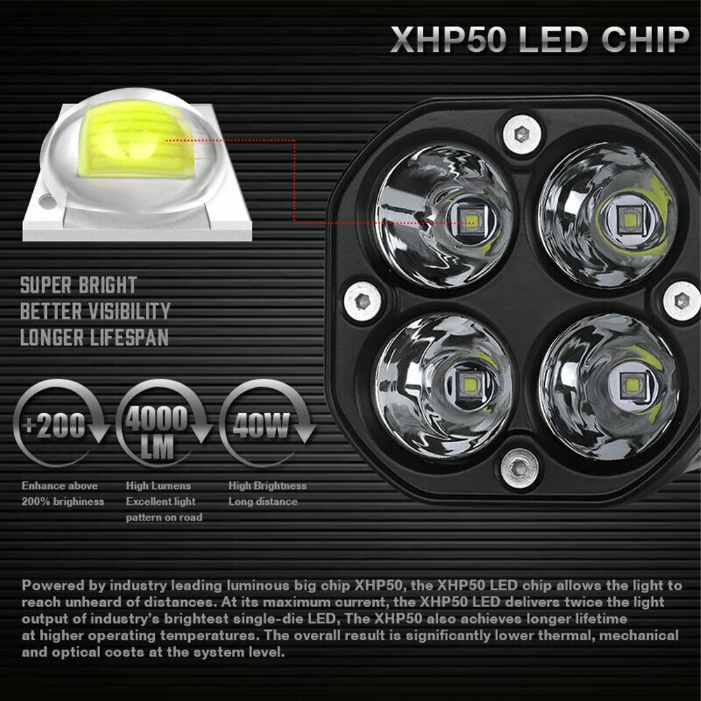 2PC CREE XHP50 40w Working Light LED Pods Light Bar Floodlight Waterproof Emergency for Pickup Truck Jeep SUV ATV UTV UTE SUV
2PC CREE XHP50 40w Working Light LED Pods Light Bar Floodlight Waterproof Emergency for Pickup Truck Jeep SUV ATV UTV UTE SUV