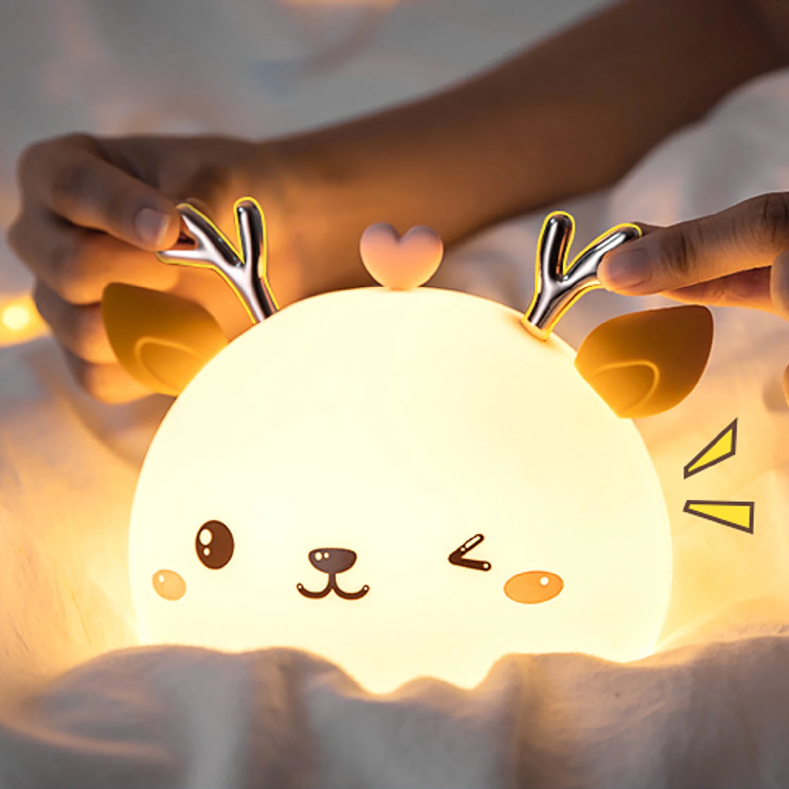 Silicone Touch Sensor 7 Colors Deer Night Lamp Cute LED Night Light Kids Baby Bedroom Desktop Decor Ornaments Battery USB Charge
Silicone Touch Sensor 7 Colors Deer Night Lamp Cute LED Night Light Kids Baby Bedroom Desktop Decor Ornaments Battery USB Charge