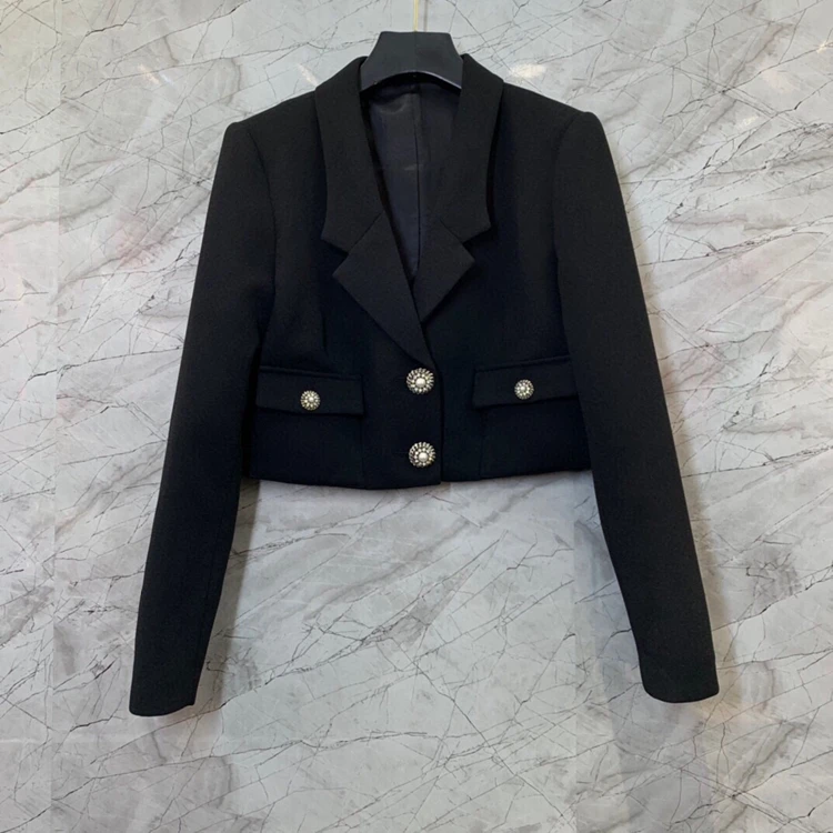 2021 new women fashion high-quality long-sleeved lapel button decoration all-match short blazer jacket 1109
2021 new women fashion high-quality long-sleeved lapel button decoration all-match short blazer jacket 1109