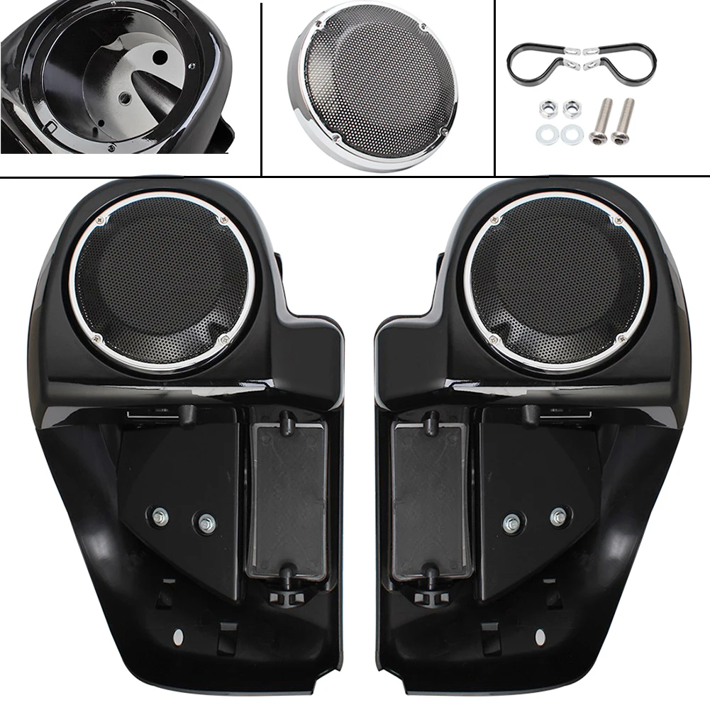 Vivid Black Lower Vented Leg Fairings Cap Glove Box w/6.5" Speaker Grills For Harley Touring Electra Glide models 2014-2021
Vivid Black Lower Vented Leg Fairings Cap Glove Box w/6.5" Speaker Grills For Harley Touring Electra Glide models 2014-2021