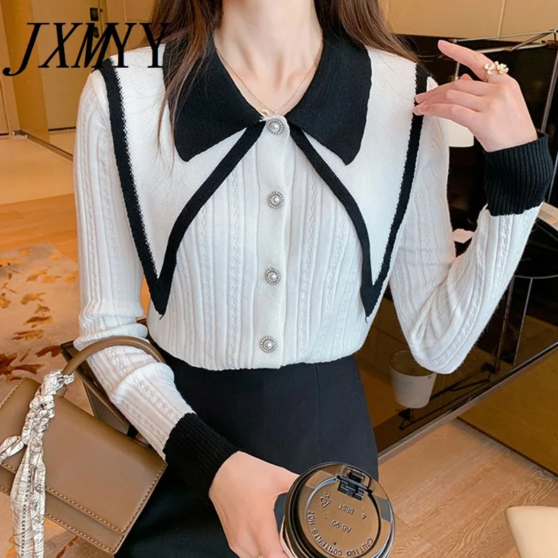 JXMYY Doll Collar Sweater Cardigan Sweater Coat Women's 2021 Autumn And Winter New Noble Bottoming Shirt Top
JXMYY Doll Collar Sweater Cardigan Sweater Coat Women's 2021 Autumn And Winter New Noble Bottoming Shirt Top