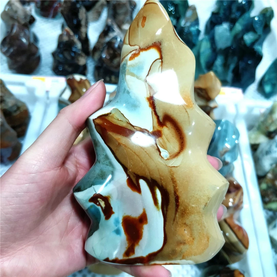 Natural Sea Jade Crystal Torch Ocean Jasper Flame Ornament For Home Furnish Vintage Stone Crafts Room Design Decoration LU
Natural Sea Jade Crystal Torch Ocean Jasper Flame Ornament For Home Furnish Vintage Stone Crafts Room Design Decoration LU