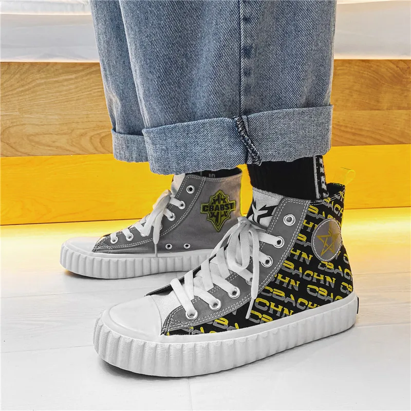 2021 New Fashion Solid Men Vulcanized Shoes Lace-up Popular Joker Simple Casual Shoes Men High-top Canvas Shoes Color Matching
2021 New Fashion Solid Men Vulcanized Shoes Lace-up Popular Joker Simple Casual Shoes Men High-top Canvas Shoes Color Matching