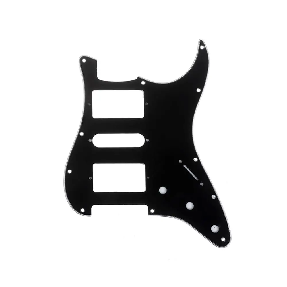 

Musiclily Pro 11 Hole HSH Guitar Strat Pickguard for Fender American/Mexican Standard Stratocaster Modern Style, 3Ply Black