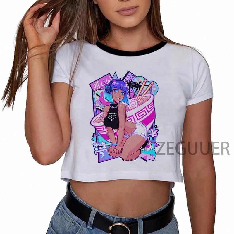 Женская футболка с принтом Vaporwave Harajuku, укороченный топ с коротким рукавом, 90s, Графический Топ Ullzang
Женская футболка с принтом Vaporwave Harajuku, укороченный топ с коротким рукавом, 90s, Графический Топ Ullzang