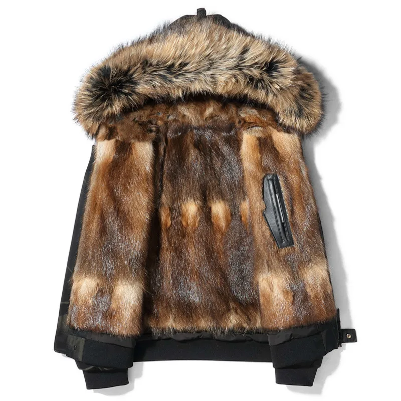 Fur Coat Real Men Parka Short Winter Jacket Mink Fur Liner Raccoon Dog Fur Collar Hooded Camouflage Parkas Hombres 2020 CL-12201
Fur Coat Real Men Parka Short Winter Jacket Mink Fur Liner Raccoon Dog Fur Collar Hooded Camouflage Parkas Hombres 2020 CL-12201
