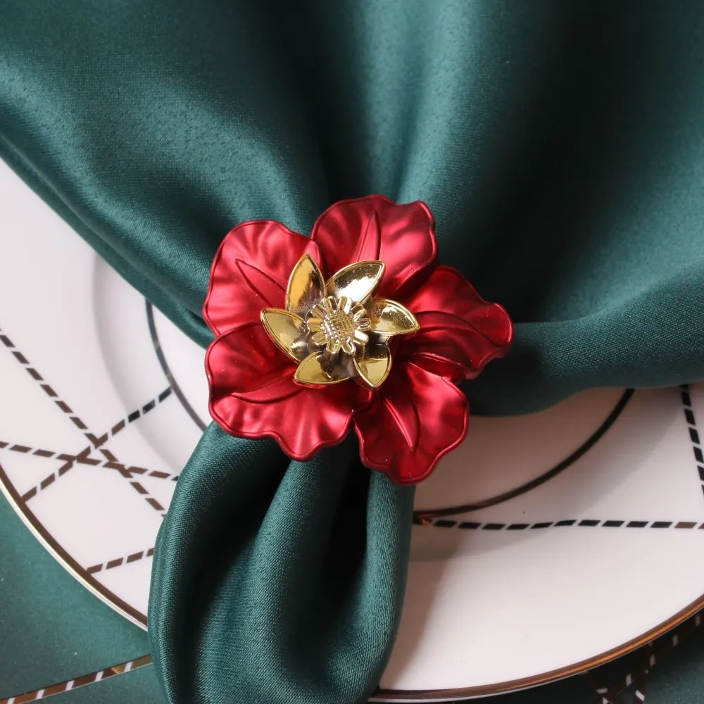 Acrylic flower napkin buckle big red napkin ring table top decoration western food etiquette accessories hotel home decoration
Acrylic flower napkin buckle big red napkin ring table top decoration western food etiquette accessories hotel home decoration