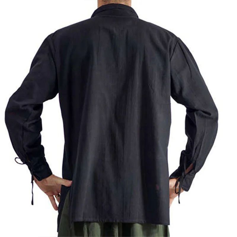 Men Medieval Renaissance Viking Cosplay Costume Top Tunic Tudor Lacing Up Stand Collar Bandage Blouse Loose Casual Shirts
Men Medieval Renaissance Viking Cosplay Costume Top Tunic Tudor Lacing Up Stand Collar Bandage Blouse Loose Casual Shirts