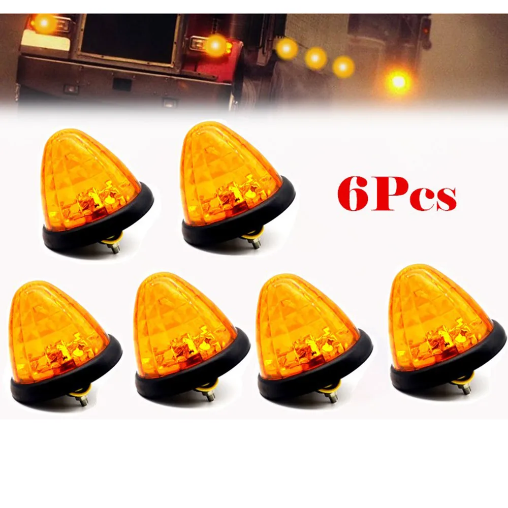 6pcs Yellow LED Side Marker Lights Indicator Rear Tail Parking Lamps Ip67 Waterproof 24V Car Side Marker Light
6pcs Yellow LED Side Marker Lights Indicator Rear Tail Parking Lamps Ip67 Waterproof 24V Car Side Marker Light