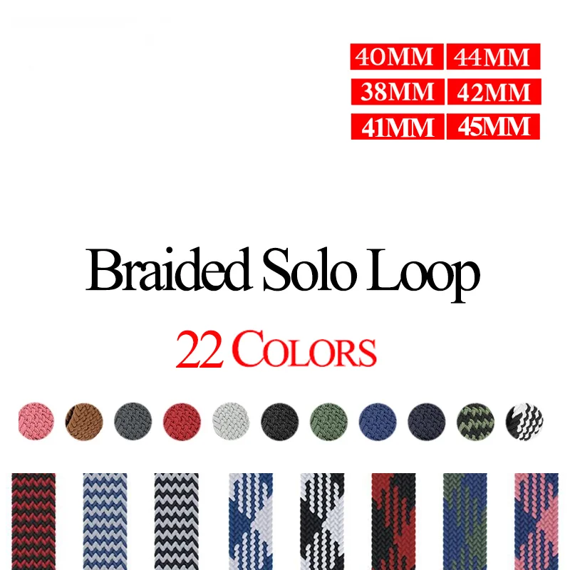 Braided Solo Loop For Apple watch band 44/40mm 38/42mm Fabric Nylon Elastic belt bracelet Samrt iWatch series 7 4 5 se 6 3 strap
Braided Solo Loop For Apple watch band 44/40mm 38/42mm Fabric Nylon Elastic belt bracelet Samrt iWatch series 7 4 5 se 6 3 strap