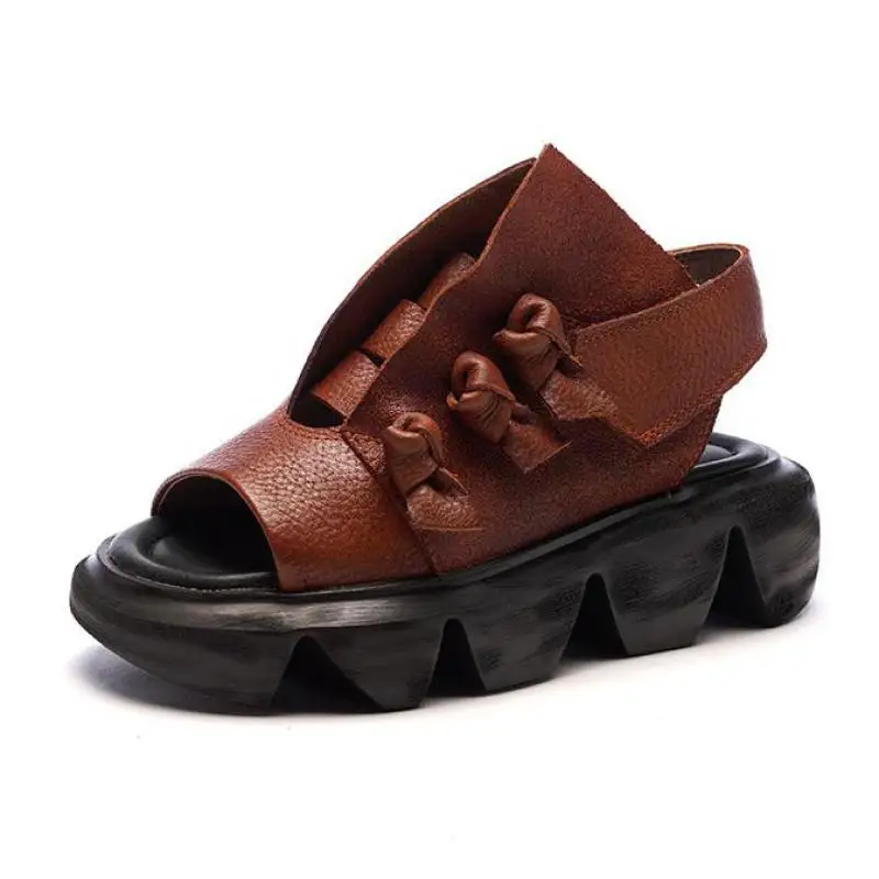 YourSeason Ladies Sandals Hook Loop Vintage 2021 Summer Wedges Handmade Concise Female Casual Platform Genuine Leather Shoes 
YourSeason Ladies Sandals Hook Loop Vintage 2021 Summer Wedges Handmade Concise Female Casual Platform Genuine Leather Shoes