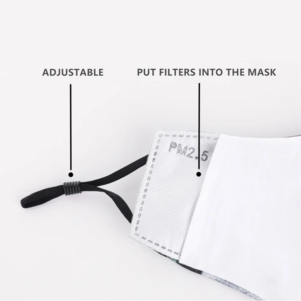 Многоразовая маска для рта PM2.5 женщин сетчатая моющаяся с регулируемым ремешком