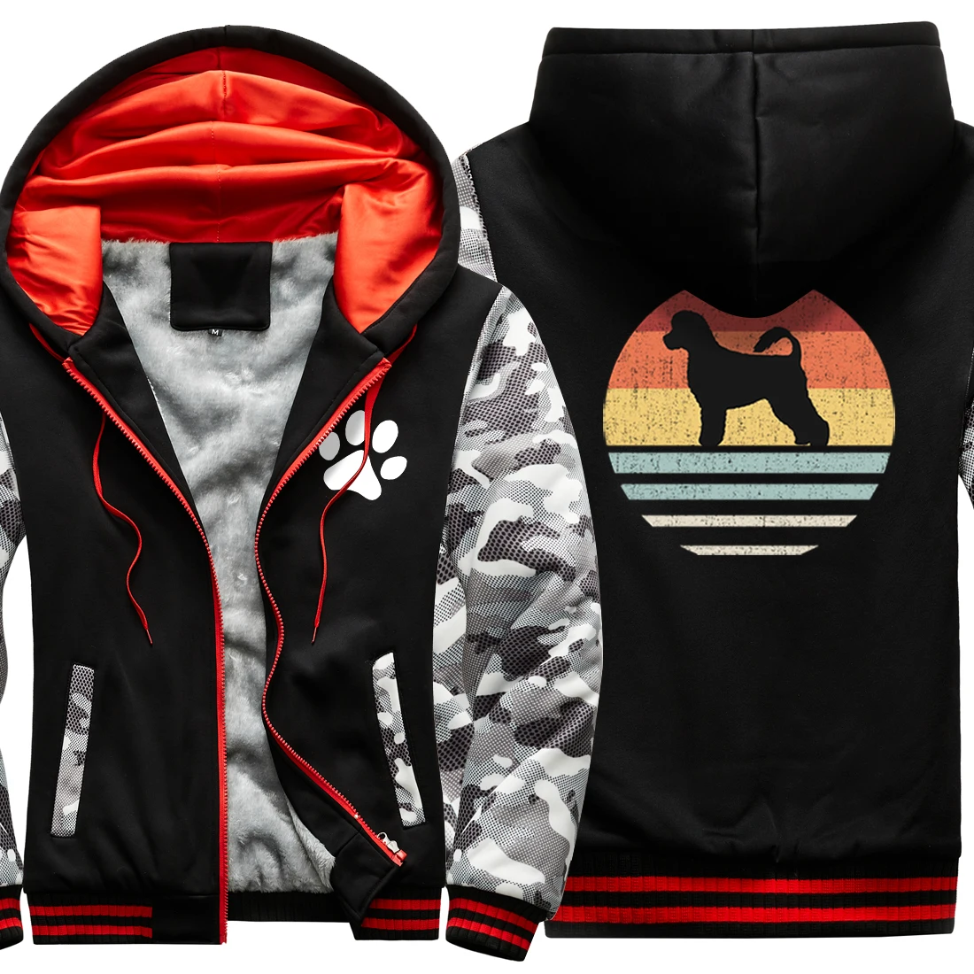 Куртка мужская камуфляжная с капюшоном, утепленная куртка реглан с милым принтом собак, Модный повседневный уличный топ на зиму
Куртка мужская камуфляжная с капюшоном, утепленная куртка реглан с милым принтом собак, Модный повседневный уличный топ на зиму