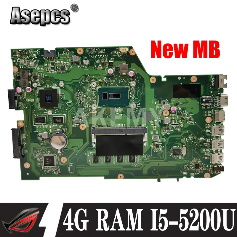 Материнская плата Akemy X751LB для For Asus X751LJ A751L X751L материнская ноутбука I5 5200U 4GB RAM GT920M EDP