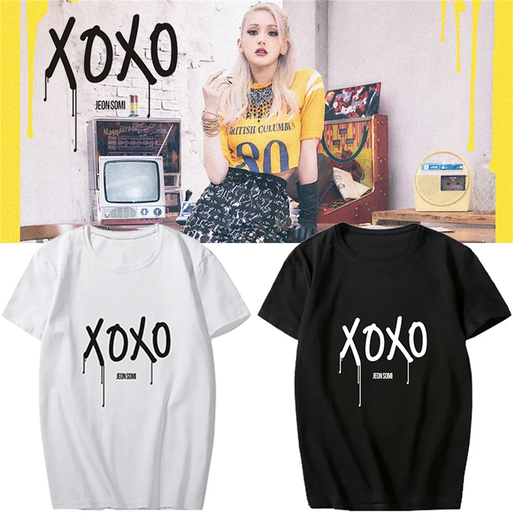 Футболки Somi Xoxo, хлопковая футболка с коротким рукавом и круглым вырезом, высококачественные Поклонники Kpop
Футболки Somi Xoxo, хлопковая футболка с коротким рукавом и круглым вырезом, высококачественные Поклонники Kpop