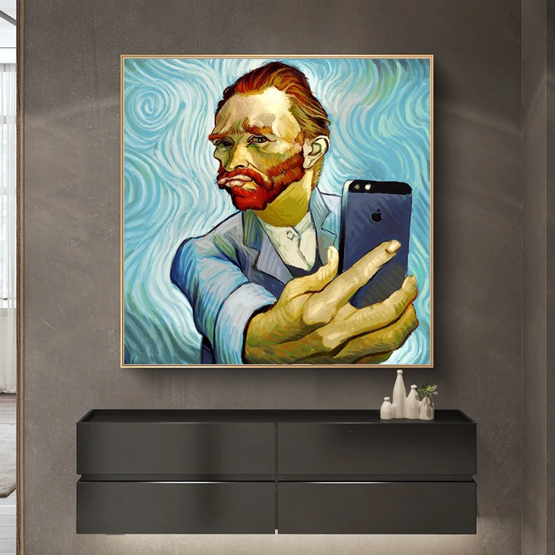 Van Gogh Selfie By phone Funny Canvas Paintings Abstract Wall Art Posters And Prints Portrait Of Van Gogh Pictures Home Decor
Van Gogh Selfie By phone Funny Canvas Paintings Abstract Wall Art Posters And Prints Portrait Of Van Gogh Pictures Home Decor
