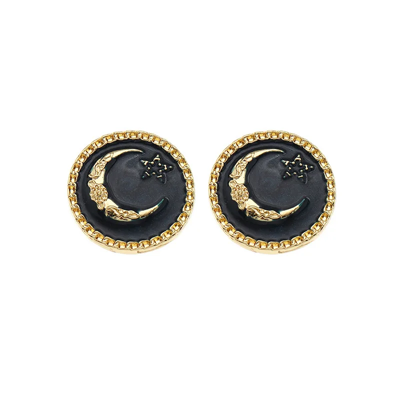 New 2021 Fashion Black Oil Dripping Stars and Moon Stud Earrings for Ladies Party Jewelry Anniversary Gifts
New 2021 Fashion Black Oil Dripping Stars and Moon Stud Earrings for Ladies Party Jewelry Anniversary Gifts