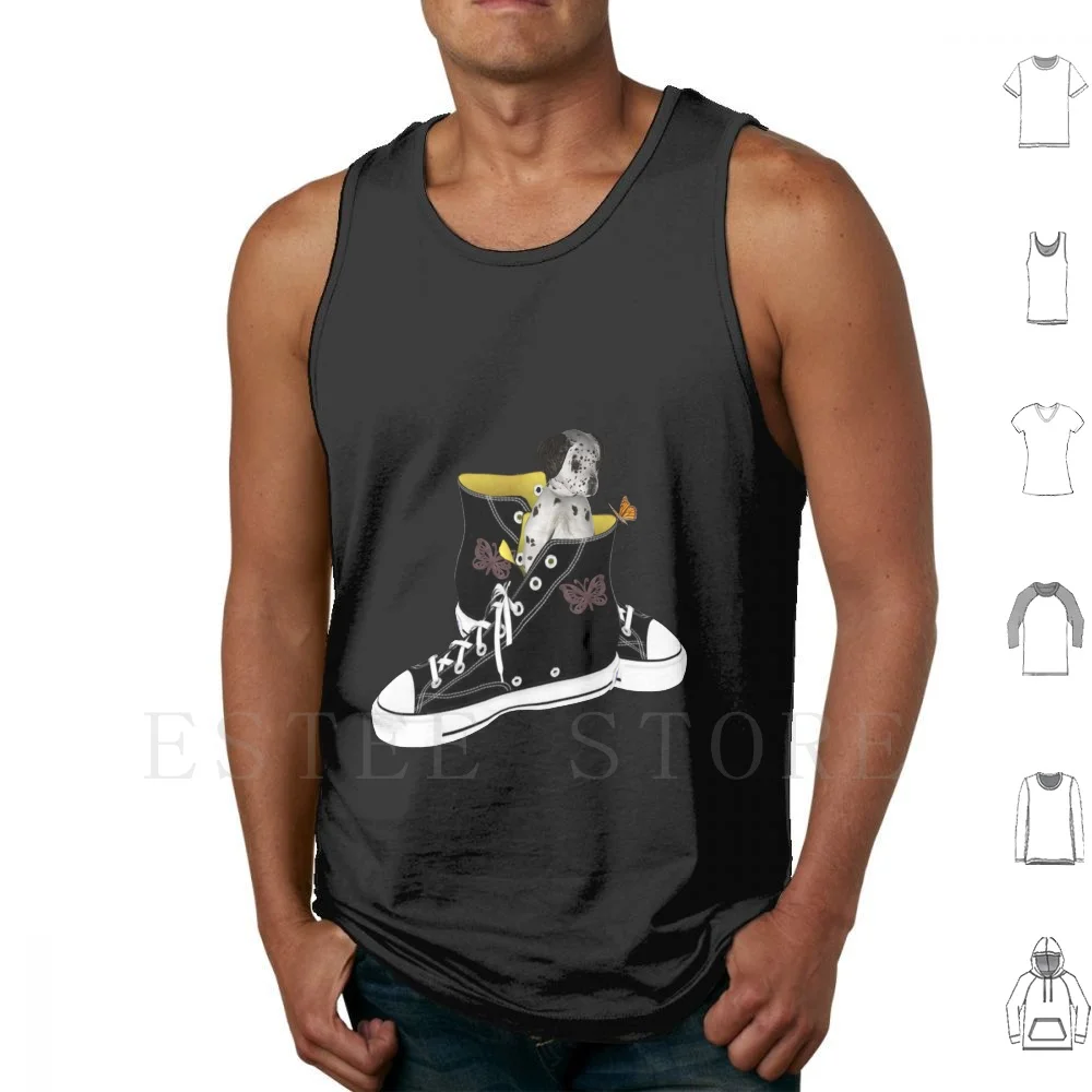 

Cheeky Chappie A Little Dogs Tale Tank Tops Vest Sleeveless Dog Pup Puppy Spotted Puppy Animal Dalmatian Fun Funny Comic