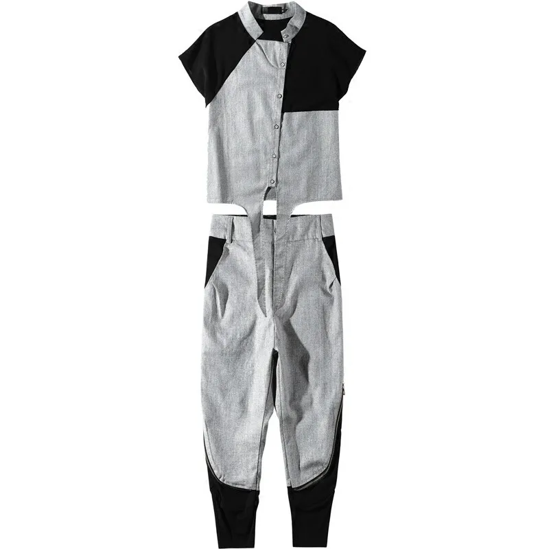 Women Summer Set Street Cotton Linen Tops And Calf-Length Pants Two Piece Set Street Splice Short Sleeve Jacket Harem Pants Set
Women Summer Set Street Cotton Linen Tops And Calf-Length Pants Two Piece Set Street Splice Short Sleeve Jacket Harem Pants Set
