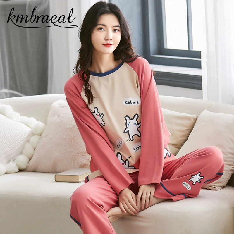 New Pajamas for Women Cotton Autumn Long-Sleeved Trousers 2 Piece Homewear Cartoon Rabbit Comfortable Sleepwear Plus Size M-3xl
New Pajamas for Women Cotton Autumn Long-Sleeved Trousers 2 Piece Homewear Cartoon Rabbit Comfortable Sleepwear Plus Size M-3xl