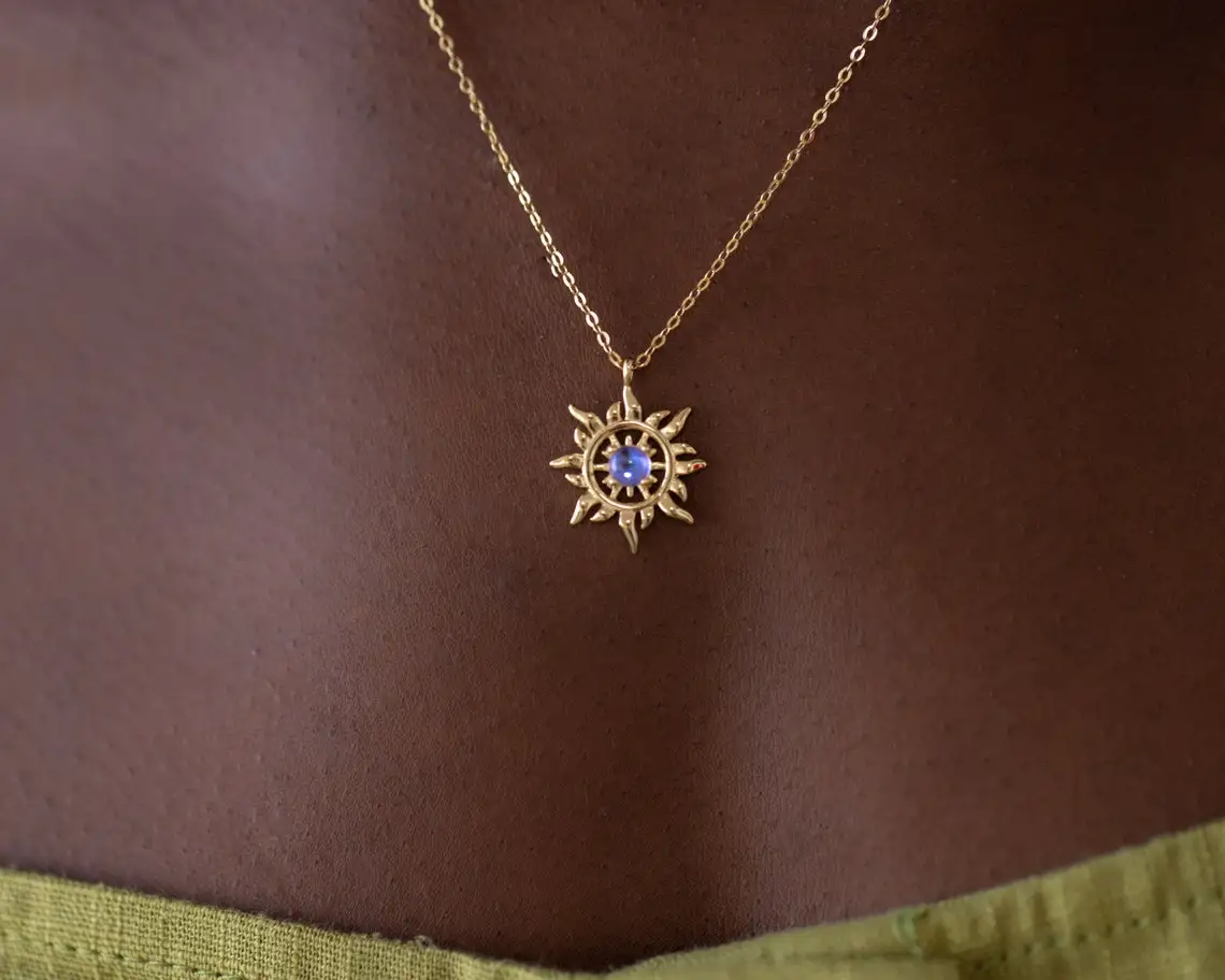 QIAMNI Sun Blue Moonstone Pendants Necklaces for Women Girls Fashion Star Sunshine Celestial Choker Minimalist Boho Jewelry Gift
QIAMNI Sun Blue Moonstone Pendants Necklaces for Women Girls Fashion Star Sunshine Celestial Choker Minimalist Boho Jewelry Gift