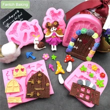 DIY Castle House Door Window Girl Snail Silicone Fondant Soap 3D Cake Mold Cupcake Chocolate Decoration Baking Tool Moulds