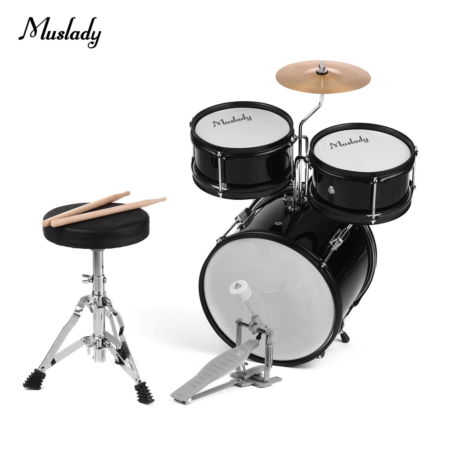 

Muslady для детей младшего школьного возраста, начинающих 3 шт барабанная установка Барабаны набор ударных музыкальных инструментов с тарелки ...