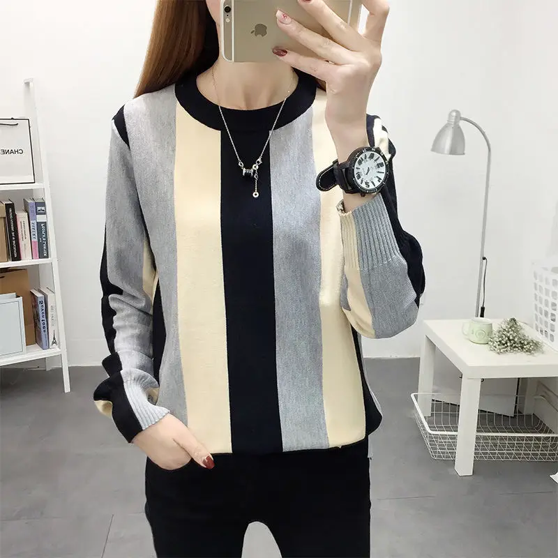 Stripe Chic Pullover Sweater Spring Autumn 2020 Long Sleeve Stitching Color Sweater O-neck Casual Pullovers Women Jumper F322
Stripe Chic Pullover Sweater Spring Autumn 2020 Long Sleeve Stitching Color Sweater O-neck Casual Pullovers Women Jumper F322