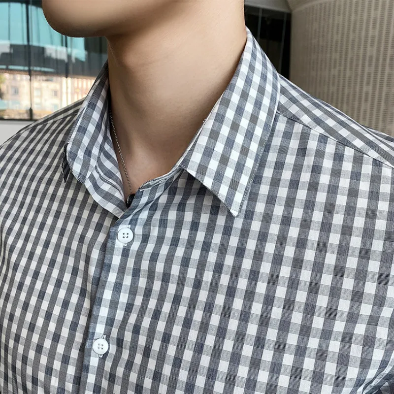 2020 New Casual Long Sleeve Plaid Shirt Men Slim Fit Social Streetwear Men Clothing Business Formal Dress Shirt Camisa Homme
2020 New Casual Long Sleeve Plaid Shirt Men Slim Fit Social Streetwear Men Clothing Business Formal Dress Shirt Camisa Homme