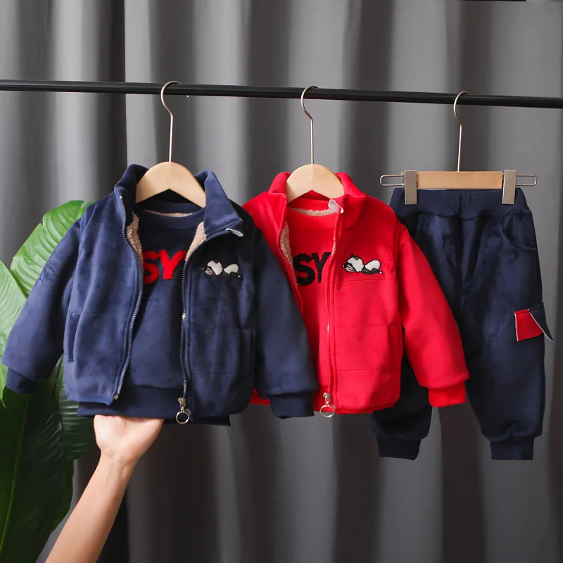 Baby Boys Girls Velvet Thickening Clothing Set New Winter Kids Cartoon Vest+Coat+Pants 3pcs Tracksuits Toddler Fashion Clothes
Baby Boys Girls Velvet Thickening Clothing Set New Winter Kids Cartoon Vest+Coat+Pants 3pcs Tracksuits Toddler Fashion Clothes
