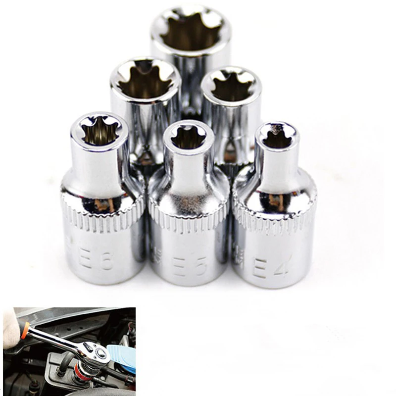 6pcs 1/4 Inch Hex Shank Socket Wrenches Socket Adapter Screwdriver Socket Set E4 E5 E6 E7 E8 E10 Hand Tools
6pcs 1/4 Inch Hex Shank Socket Wrenches Socket Adapter Screwdriver Socket Set E4 E5 E6 E7 E8 E10 Hand Tools